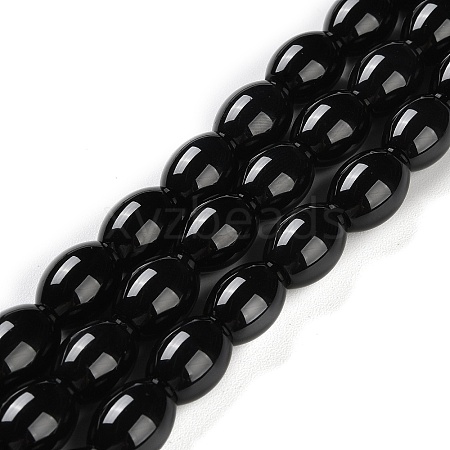 Natural Black Onyx Agate Beads Strands G-NH0019-C05-09-1