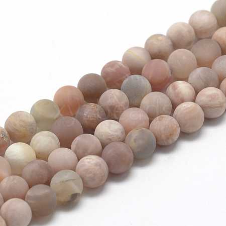 Natural Sunstone Beads Strands X-G-R446-4mm-36-1