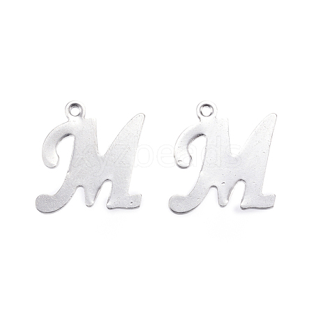 304 Stainless Steel Letter Charms X-STAS-F039-01M-P-1