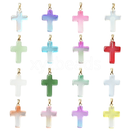 30Pcs 15 Colors Handmade Lampwork Pendants LAMP-CJ0001-50-1