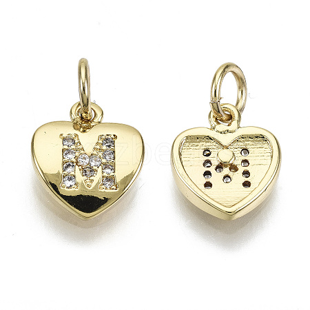 Brass Micro Pave Clear Cubic Zirconia Charms LS-KK-N227-34M-NF-1