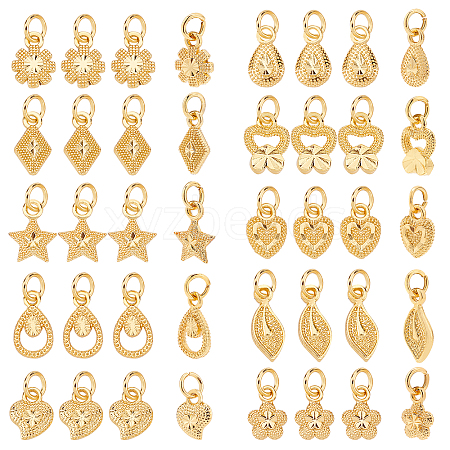   60Pcs 10 Style Electroplated Alloy Charms PALLOY-PH0002-08-1