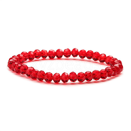 Fashionable Faceted Rondelle Glass Beads Stretch Bracelets for Women Girls Gift TQ6391-9-1