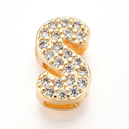 Brass Micro Pave Cubic Zirconia Charms KK-N254-217G-S-1