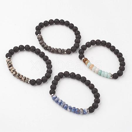 Natural Gemstone Stretch Bracelets BJEW-JB02662-1