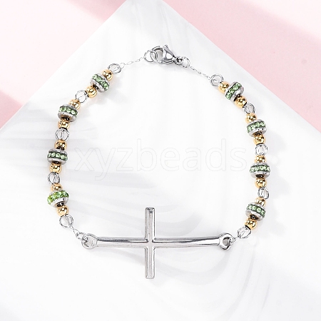 201 Stainless Steel Link Chain Bracelets BJEW-A032-01GP-01-1