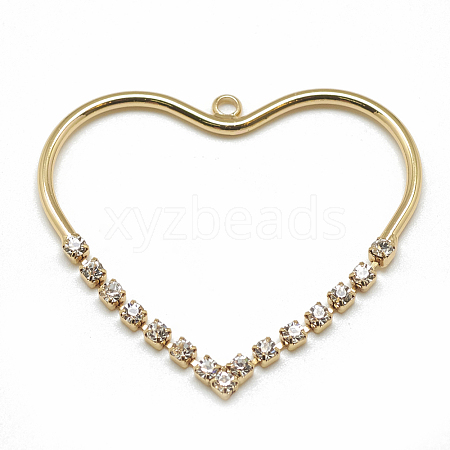 Brass Cubic Zirconia Pendants KK-T032-024G-1