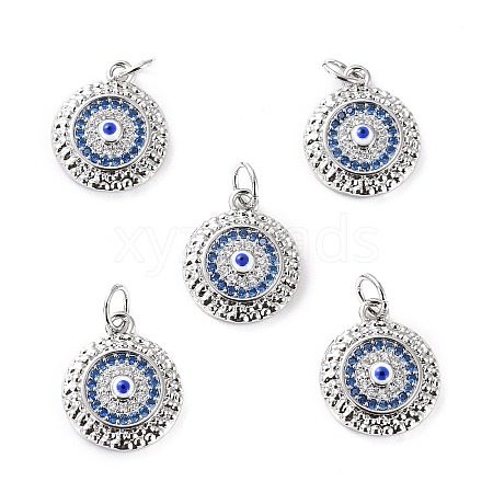Brass Micro Pave Cubic Zirconia Pendants ZIRC-P092-010P-01-RS-1