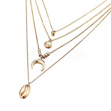 Alloy Shell Shaped Pendant Multi Layered Necklaces for Women FS-WGBB73B-03-1