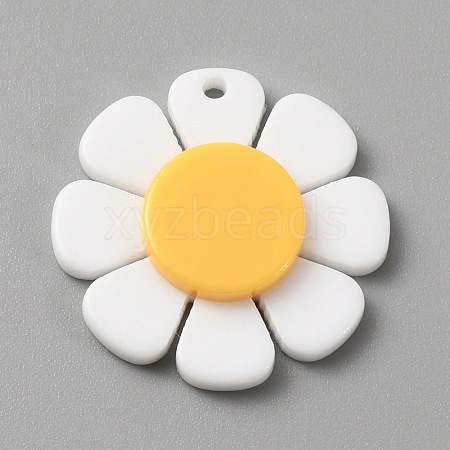 Opaque Resin Pendants RESI-WH0029-46B-01-1