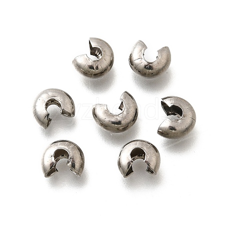 304 Stainless Steel Crimp Beads Covers STAS-P239-34P-06-1