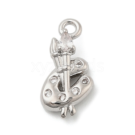 Brass Micro Pave Cubic Zirconia Pendants KK-I380-19P-1