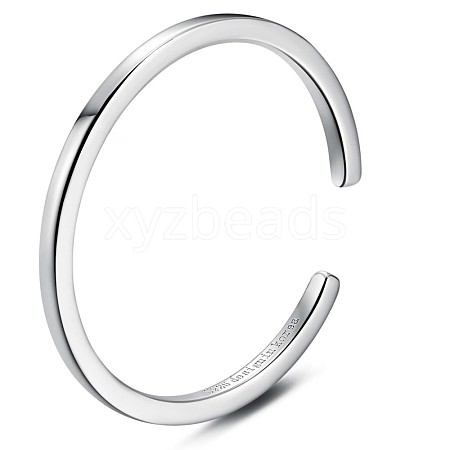 Rhodium Plated 925 Sterling Silver OPen Cuff Ring JR867A-1