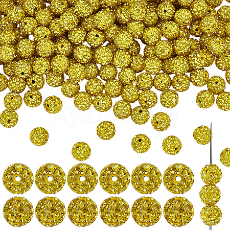 200Pcs Pave Disco Ball Beads RB-PA0001-11E-1