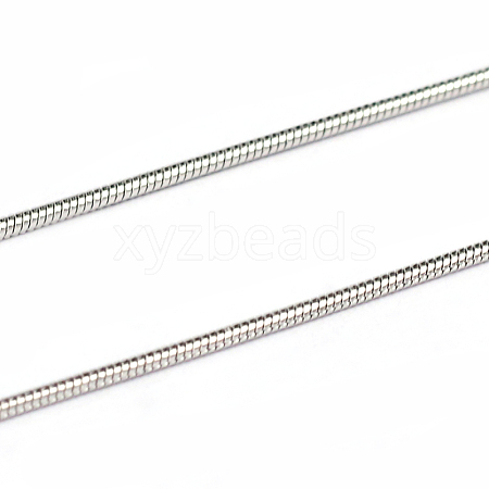 Tarnish Resistant 3.28 Feet 304 Stainless Steel Snake Chains X-CHS-L001-163-0.9mm-1