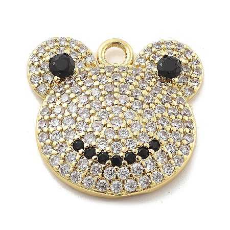 Brass Micro Pave Cubic Zirconia Pendants KK-L228-15G-1