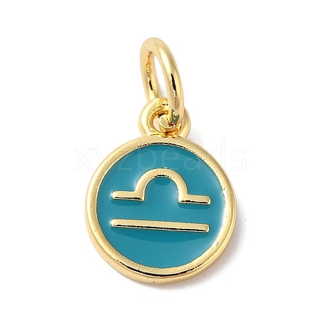 Real 18K Gold Plated Brass Enamel Charms KK-L216-001G-K05-1