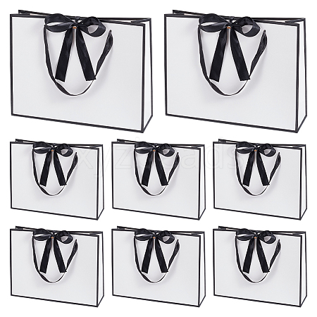 Rectangle Paper Storage Bags with Handle ABAG-WH0038-56-1