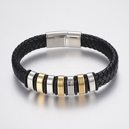 Braided Leather Cord Bracelets BJEW-H560-69-1