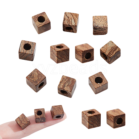 12Pcs Natural Picture Jasper European Beads G-NB0005-88D-1