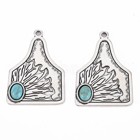 Tibetan Style Alloy Pendants PALLOY-S120-301AS-RS-1