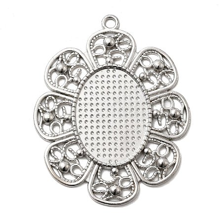 Alloy Pendant Cabochon Settings PALLOY-CJX88-P-LF-1