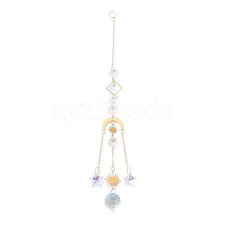 Hanging Crystal Aurora Wind Chimes HJEW-Z003-18-1
