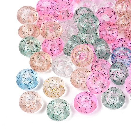 Transparent Acrylic European Beads TACR-Q013-09-1