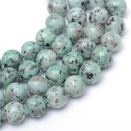 Natural Sesame Jasper/Kiwi Jasper Bead Strands G-R345-8mm-12-1