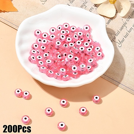 200Pcs Transparent Acrylic Beads TACR-YW0002-08H-1