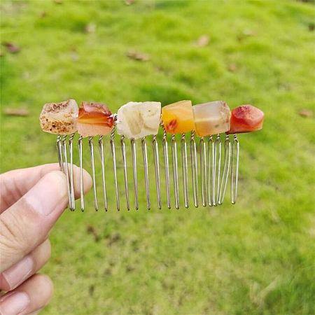 Natural Carnelian Hair Combs PW-WGB2E73-04-1