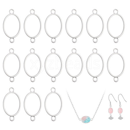 32Pcs Alloy Oval Open Back Bezel Connector Charms FIND-CA0011-77P-1