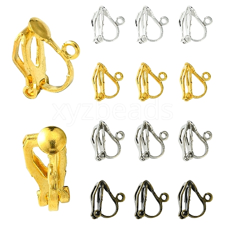 80Pcs 8 Colors Brass Clip-on Earring Findings FIND-YW0005-35-1