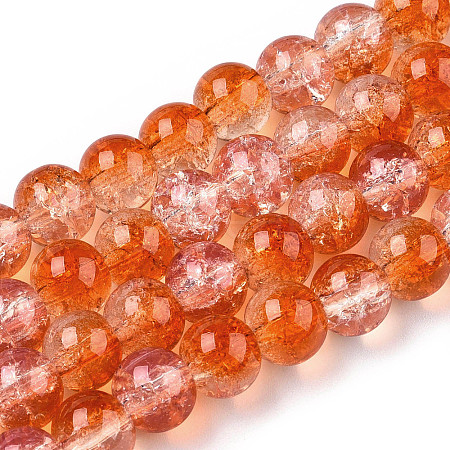 Transparent Crackle Baking Paint Glass Beads X1-DGLA-T003-01C-11-1