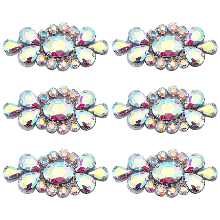 6Pcs Glass Rhinestone DIY-WR0001-11B-1
