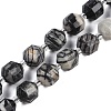 Natural Black Netstone Beads Strands G-O201B-143G-2