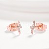 Brass Micro Pave Cubic Zirconia Flash Stud Earrings EJEW-BB35393-RG-3