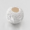 Fancy Cut Textured 925 Sterling Silver Round Beads STER-E044-39A-1