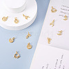 Fashewelry 12Pcs 6 Style Brass Micro Pave Clear Cubic Zirconia Charms KK-FW0001-11-15