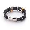 Retro Leather Cord Bracelets BJEW-L642-38-4