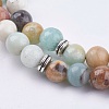 Natural Amazonite Wrap Bracelets BJEW-E329-06D-5