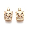 Brass Micro Pave Clear Cubic Zirconia Pendants KK-G436-26G-2