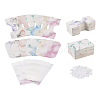 Fashewelry 210Pcs Marble Pattern Paper Hair Ties & Earring Display Card Sets CDIS-FW0001-03-13