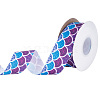 20 Yards Flat Printed Polyester Grosgrain Ribbon OCOR-WH0067-90A-1