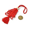 3Pcs 3 Colors Handmade Macrame Cotton Christmas Tree Pendant Decoration HJEW-JM02708-3