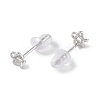 Anti-Tarnish Rhodium Plated 999 Sterling Silver Star Stud Earrings for Women EJEW-S215-03P-3