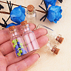 14 Pcs Size 35x16mm Mini Clear Glass Jars Bottles with Cork Stoppers and Eye Pins for Crafts AJEW-PH0004-02-3