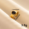 Stylish 304 Stainless Steel Enamel Cuff Ring RR1427-3-1