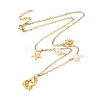 Summer Beach 304 Stainless Steel & ABS Imitation Pearl Pendant Necklaces NJEW-P314-01G-3