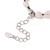 Natural Rose Quartz & Pearl & Cubic Zirconia Tree of Life Pendant Necklace NJEW-JN04335-03-4